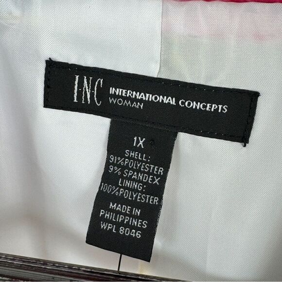 INC International Concepts Floral Print Blazer Jacket White Pink 1X Plus Size - Picture 12 of 16